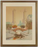 (AMERICAN, ACTIVE 20, TH CENTURY) CENTRAL PARK PAINTING by John Vanderbilt, watercolor on paper, sold Apr 2025