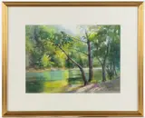 WOODLAND STREAM PAINTING by Patti Machale Bartol, watercolor on paper, sold Apr 2025