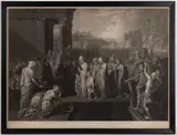 AFTER BENJAMIN WEST (AMERICAN, 1738-1820) , AGRIPPINA NEOCLASSICAL / HISTORICAL ENGRAVING by Richard Earlom, mezzotint engraving on laid paper, sold Oct 2024