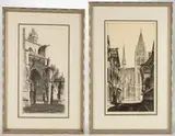 CATHEDRAL ETCHINGS, LOT OF TWO by John Taylor Arms, etching on paper, sold Apr 2025