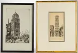 CATHEDRAL ETCHINGS, LOT OF TWO by John Taylor Arms, etching on paper, sold Apr 2025
