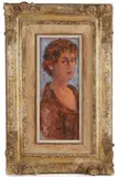 PORTRAIT OF A LADY by Lilian MacKendrick, oil on board, sold Apr 2025
