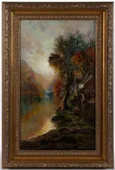 LANDSCAPE PAINTING by Edmund Darch Lewis, oil on canvas, sold Mar 2025