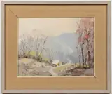 INDIANA LANDSCAPE PAINTING by James Eccles, oil / acrylic on board, sold Mar 2025