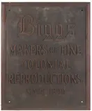 VIRGINIA BRONZE SIGN / PLAQUE by Biggs Furniture Company Richmond, cast-bronze with an integral frame and four threaded anchors currently detached, sold Mar 2025