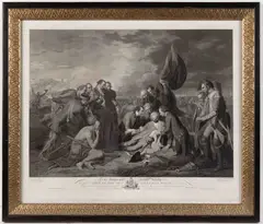AFTER BENJAMIN WEST (AMERICAN, 1730-1828) HISTORICAL PRINT by William Woollett, engraving on laid paper, sold Nov 2024
