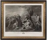 AFTER BENJAMIN WEST (AMERICAN, 1730-1828) HISTORICAL PRINT by William Woollett, engraving on laid paper, sold Nov 2024
