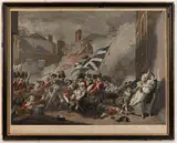 AFTER JOHN SINGLETON COPLEY (AMERICAN/BRITISH, 1737-1815) ANGLO-FRENCH WAR HISTORICAL PRINT by James Heath, hand-colored engraving on laid paper, sold Nov 2024