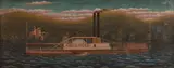 FOLK ART PORTRAIT OF THE HIGHLANDER PADDLEWHEELER by Roberta Marigold, oil on canvas, sold Nov 2024