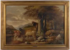 PASTORAL LANDSCAPE PAINTING by Susan Waters, oil on canvas, sold Nov 2024