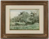 LANDSCAPE PAINTING by John William Hill, watercolor on paper, sold Nov 2024