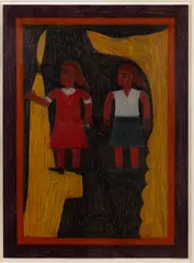 ATTRIBUTED, OUTSIDER ART DRAWING by Eddie Arning, oil pastel / cray-pas on paper, sold Nov 2024