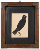 ATTRIBUTED, FOLK ART DRAWING OF A CROW by Wayne B. Blouch, watercolor on paper, sold Nov 2024