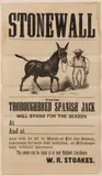 VIRGINIA THOROUGHBRED STUD BROADSIDE by Mathews Co., lithograph illustrated with an African-American groomer, sold Nov 2024