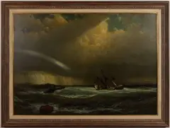 NAUTICAL SCENE by James Fairman, oil on canvas, sold Oct 2024