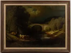 PASTORAL LANDSCAPE by James Fairman, oil on canvas, sold Oct 2024
