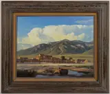 TAOS SUMMER LANDSCAPE PAINTING by William Scott Jennings, oil on canvas, sold Oct 2024