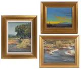 LANDSCAPE PAINTINGS, LOT OF THREE by William Scott Jennings, oil on various forms of artist's board, sold Oct 2024