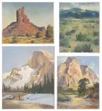 LANDSCAPE PAINTINGS, LOT OF FOUR by William Scott Jennings, oil on various forms of artist's board, sold Oct 2024