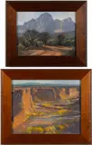 LANDSCAPE PAINTINGS, LOT OF TWO by William Scott Jennings, oil on various forms of artist's board, sold Oct 2024