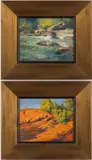 LANDSCAPE PAINTINGS, LOT OF TWO by William Scott Jennings, oil on various forms of artist's board, sold Oct 2024