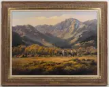 IN THE OPEN LANDSCAPE PAINTING by Charles H. Pabst, oil on canvas, sold Oct 2024