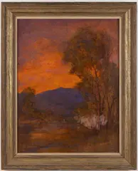LANDSCAPE PAINTING by David Stirling, oil on board, sold Oct 2024
