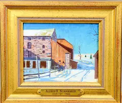 Old Barn by Alfred Nunamaker, Oil on board, sold Jun 2021