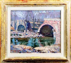 Broken Bridge by Arthur Meltzer, Oil on canvas, sold Jun 2021