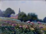 Allentown, PA Landscape by Orlando Gray Wales, Oil on board, sold Jun 2021