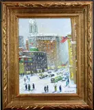 Downtown New York, Manhattan by Christopher Willett, Oil on board, sold Jun 2021