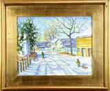 River Road, Early Morning, Point Pleasant. Bucks County, Pa by Christopher G. Willett, Oil on board, sold Jun 2021