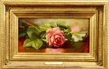 Two Roses by Edward Chalmers Leavitt, Oil on canvas, sold Jun 2021