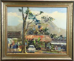 Joe's House, Waiahole by Hiroshi Tagami, Oil on canvas, sold Jun 2021