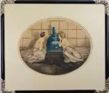 Untitled by Louis Icart, Drypoint etching with hand-coloring, sold Sep 2021