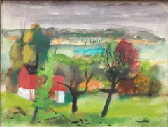 Untitled by Louis Bosa, Gouache and SLL, sold Sep 2021
