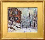 Soft Winter Walk by Alan Fetterman, Oil on board, sold Sep 2021