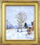 Sledding Day by Alan Fetterman, Oil on board, sold Sep 2021