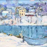 Winter on the River by Alan Fetterman, Oil on canvas, sold Sep 2021