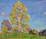Country Sky by Nikolai Timkov, Oil on board, sold Sep 2021