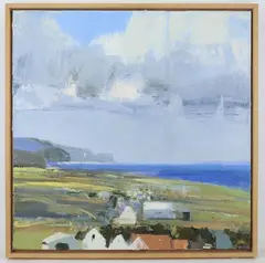 Farm Buildings on the Coast Road by Eric Aho, Oil on linen, sold Sep 2021