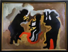 Dancing for the Great Grandmother by Sterling Boyd Strauser, Oil on masonite, sold Sep 2021