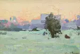 Summer Morning Dacha by Nikolai Timkov, Oil on board, sold Sep 2021