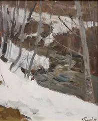 Untitled by Nikolai Timkov, Oil on board, sold Sep 2021