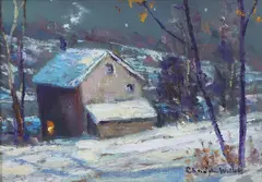 Along River Road, North of New Hope by Christopher Willett, Oil on board, sold Sep 2021