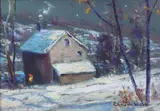 Along River Road, North of New Hope by Christopher Willett, Oil on board, sold Sep 2021