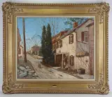 Sunday Morning, New Hope by Laurence A. Campbell, Oil on canvas, sold Sep 2021