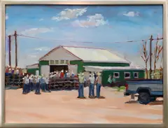 Horse Sale by Robert Beck, Oil on board, sold Sep 2021