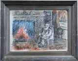 Untitled by David Burliuk, Mixed media on sketchbook page, sold Sep 2021