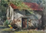 Springhouse Shadow by Ranulph Bye, Watercolor, sold Sep 2021